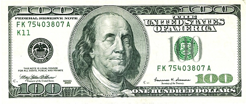 富兰克林,美元,钞票