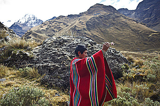 玻利维亚,山脉,典礼,传统服装