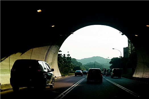 汽车,通过,隧道,公路,台北,亚洲