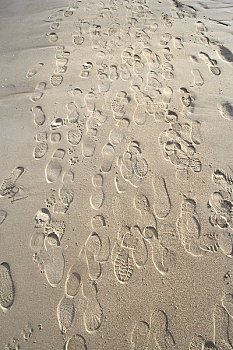 脚印,海滩