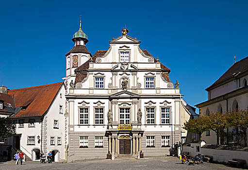 市政厅,市场,斯瓦比亚,巴登符腾堡,德国,欧洲