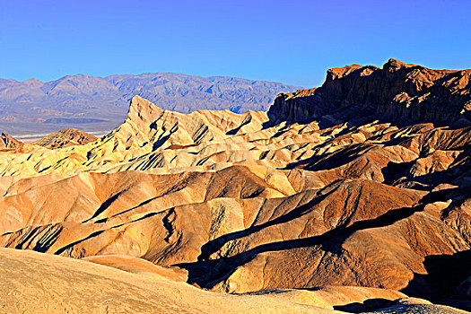 色彩,石头,日出,扎布里斯基角,死亡谷国家公园,加利福尼亚,美国