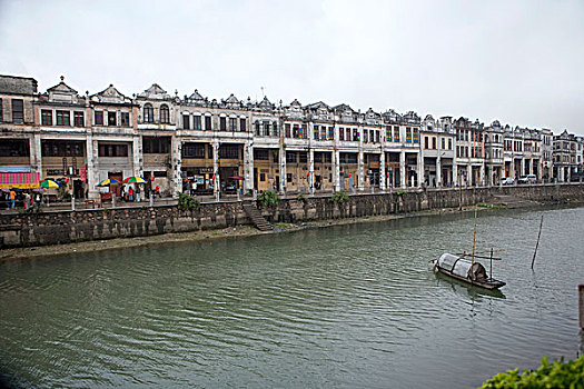 建筑,面对,河,中国