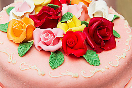 庆贺,蛋糕,装饰,玫瑰
