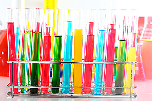 化学,实验室,多样,玻璃,容器,液体,化学品,彩色