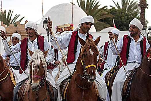 男人,骑马,马,杰尔巴,突尼斯,非洲