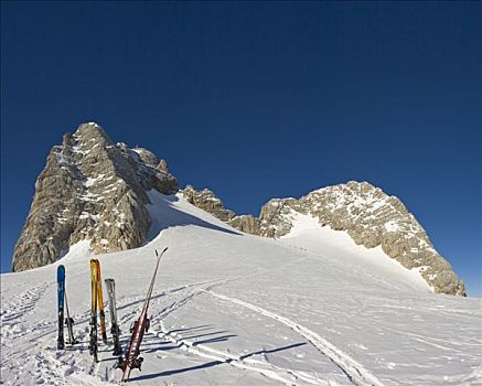 顶峰,山,滑雪,山丘,施蒂里亚,奥地利,欧洲