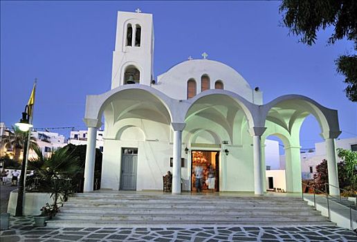 教堂,帕罗斯岛,基克拉迪群岛,希腊,欧洲