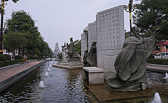 西安大雁塔景区文化广场景观