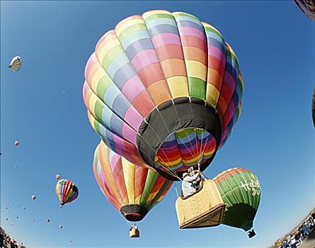 空中彩色热气球,阿布奎基,新墨西哥,美国