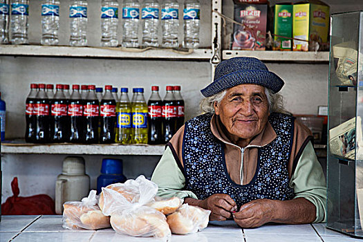 头像,老年,女人,摊贩,工作,路边,小吃摊,阿雷基帕,秘鲁