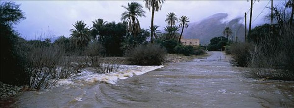 摩洛哥,道路,洪水