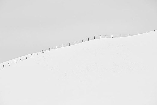 积雪,冬季风景,栅栏,山