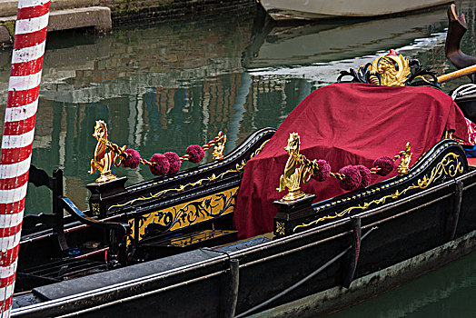 威尼斯,小船,特写,象征,奢华