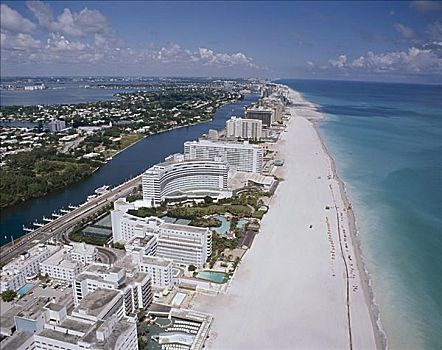 航拍,迈阿密海滩,迈阿密,佛罗里达,美国