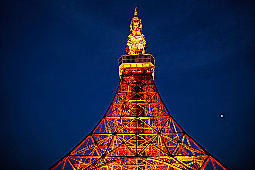 东京塔,夜晚,日本