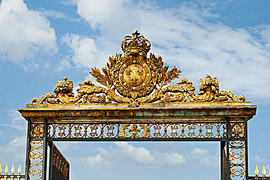 仰视,大门,凡尔赛宫,巴黎,法国