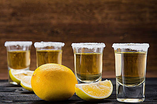 龙舌兰,饮料,玻璃杯,柠檬,盐