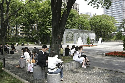 午餐时间,宫殿,广场,公园,靠近,皇宫,东京,日本,亚洲