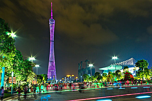 广州,珠江新城,花城广场,夜景