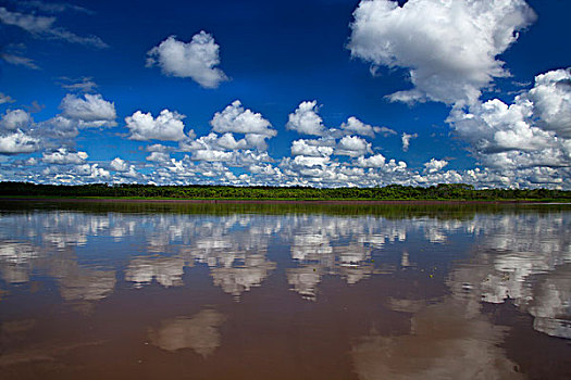 南美,秘鲁,亚马逊河,云,反射