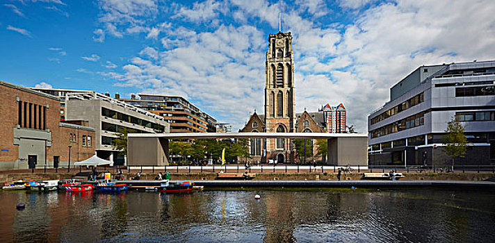 鹿特丹,城市,露天剧院,剧院,历史,教堂,运河,现代,古建筑