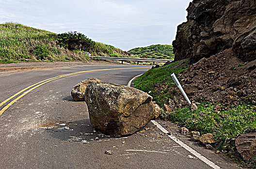 漂石,道路,毛伊岛,夏威夷,美国