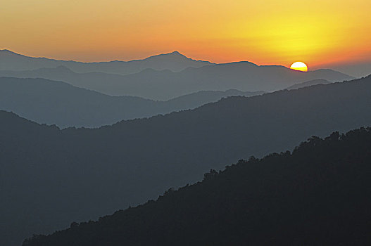 尼泊尔,安纳普尔纳峰,保护区,日出,风景,喜马拉雅山