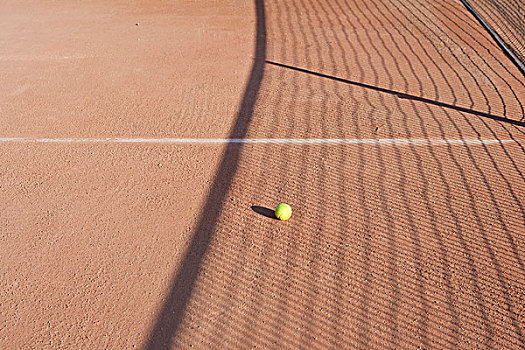 影子,球网,网球场,俯视,网球