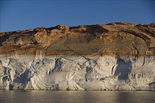 岩石构造,河边,格兰峡谷,坝,鲍威尔湖,科罗拉多河,页岩,亚利桑那,美国