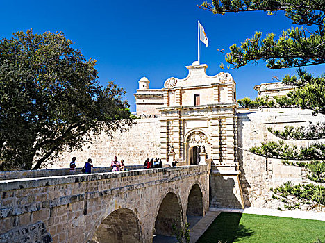 城墙,大门,老,首都,马耳他,欧洲,南欧,大幅,尺寸