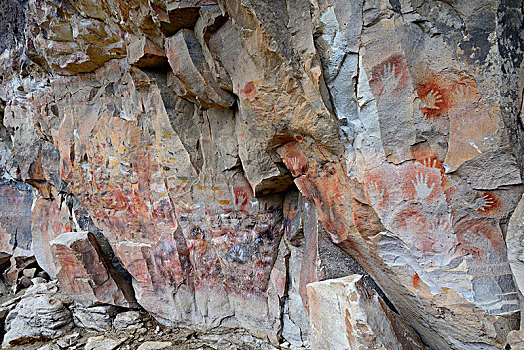 石洞壁画,洞穴,里奥平图拉斯,世界遗产,圣克鲁斯省,阿根廷,南美