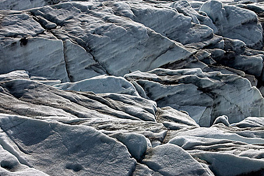冰,冰河,痕迹,火山灰,冰山,瓦特纳冰川国家公园,南方,冰岛,欧洲