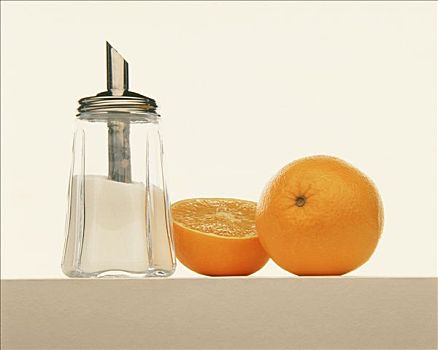 橙色,糖罐,白色背景