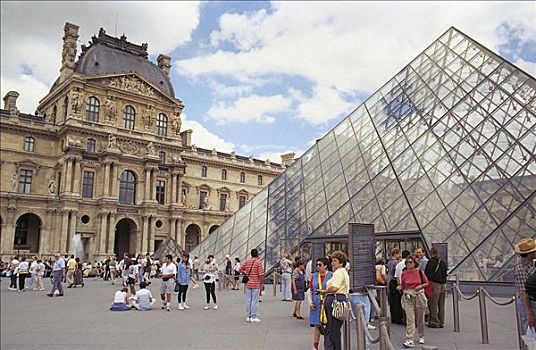 卢浮宫,游客,巴黎,法国,欧洲