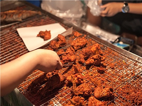 鸡肉,油炸