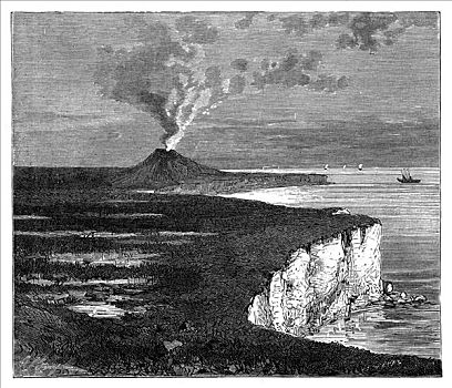 盾状火山,留尼汪岛,印度洋,艺术家,未知