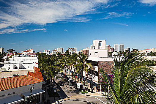 美国,佛罗里达,棕榈海滩,价值,道路,俯视图