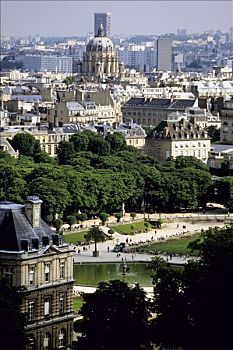 法国,巴黎,卢森堡,花园,俯视