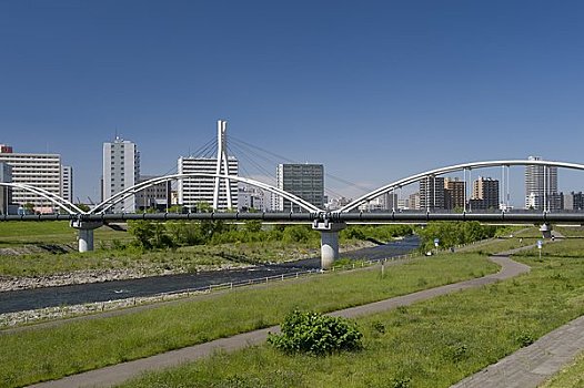 河,札幌,城镇风光