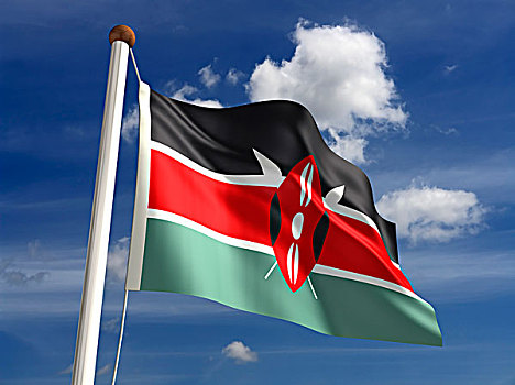 肯尼亚,旗帜,裁剪,小路