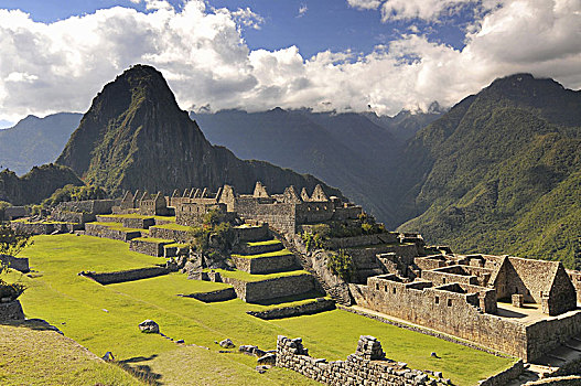 马丘比丘,老,山,前哥伦布时期,印加,场所,山脊,高处,乌鲁班巴河谷,秘鲁