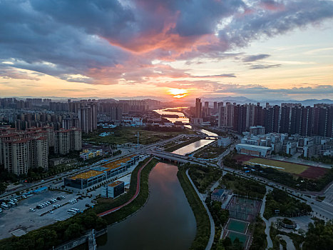 广东惠州市鹿江沥航拍风光