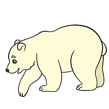 卡通,动物,小,可爱,幼仔,北极熊,微笑,站立