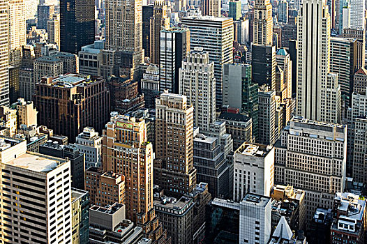 市中心,曼哈顿,摩天大楼,风景,洛克菲勒,中心,纽约,美国
