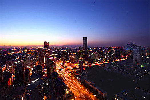 北京cbd中央商务区夜景