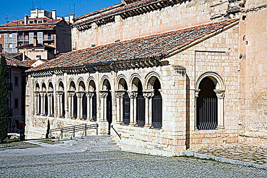 中庭,柱廊,教堂,塞戈维亚,西班牙,2007年