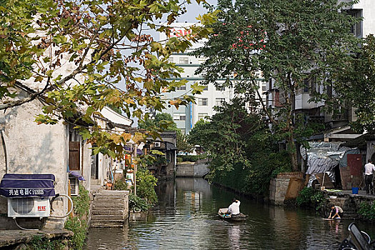 浙江绍兴戒珠寺,王羲之故宅,附近水巷