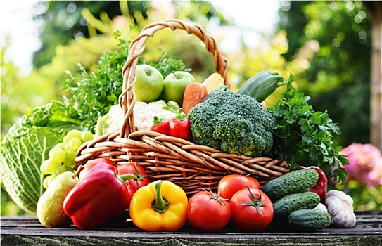 柳条篮,种类,生食,有机,蔬菜,花园