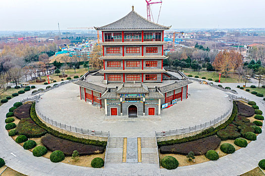 航拍河南焦作温县中国太极拳博物馆